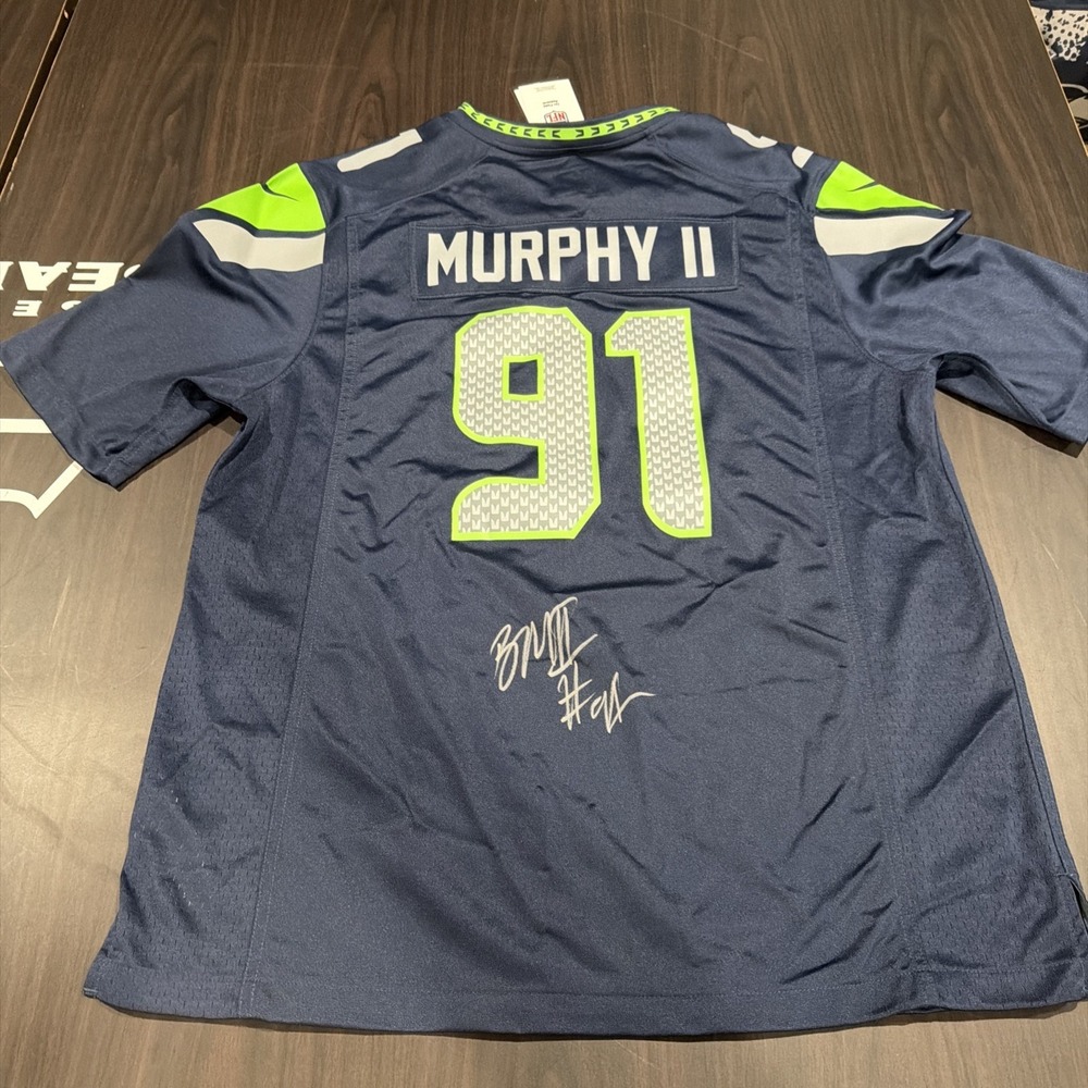 Seattle Seahawks Byron‎ Murphy Number 91 Signed Jersey Beckett Authenticated